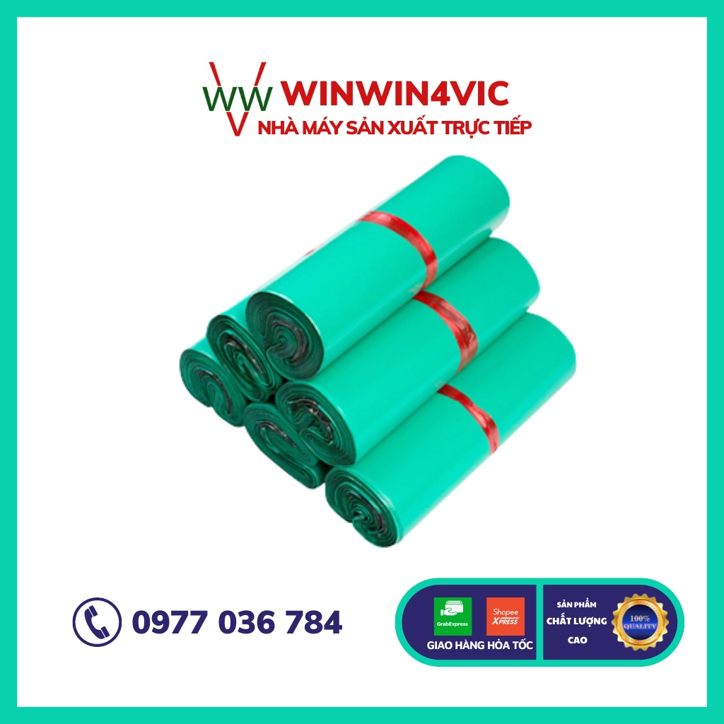 Túi Gói Hàng Niêm Phong Cao Cấp size 17x30 Màu Xanh Mint WINWIN4VIC Đóng Hàng Niêm Phong Siêu Tốc, Sẵn keo dán