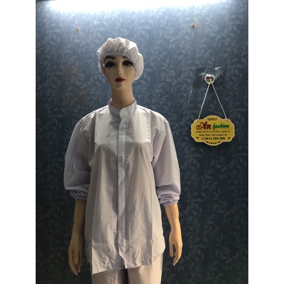 Nón vải trùm tóc công nhân thủy sản, thực phẩm - Mũ trùm tóc y tế, bảo hộ màu trắng