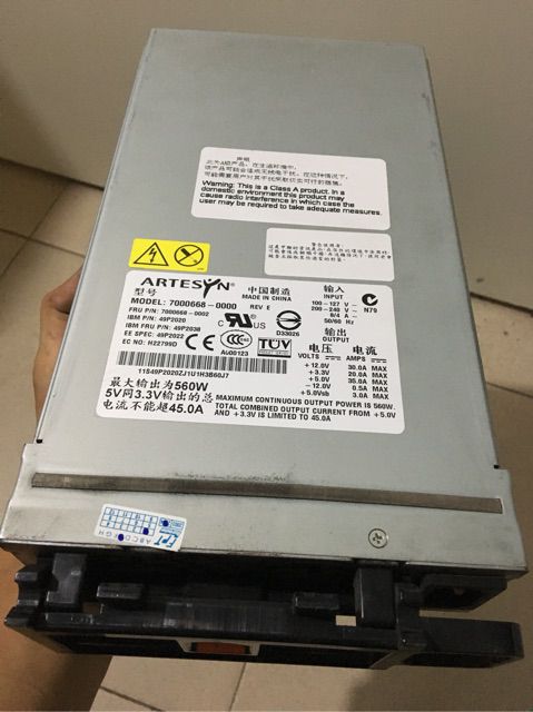 Nguồn server Ibm artesyn 560w 12v 30a, 5v 35A, 3v3 20A đã kích hoạt sẵn