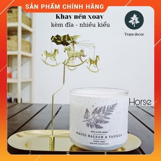 Chong chóng xoay nến thơm kèm khay to 23cm, phụ kiện nến thơm