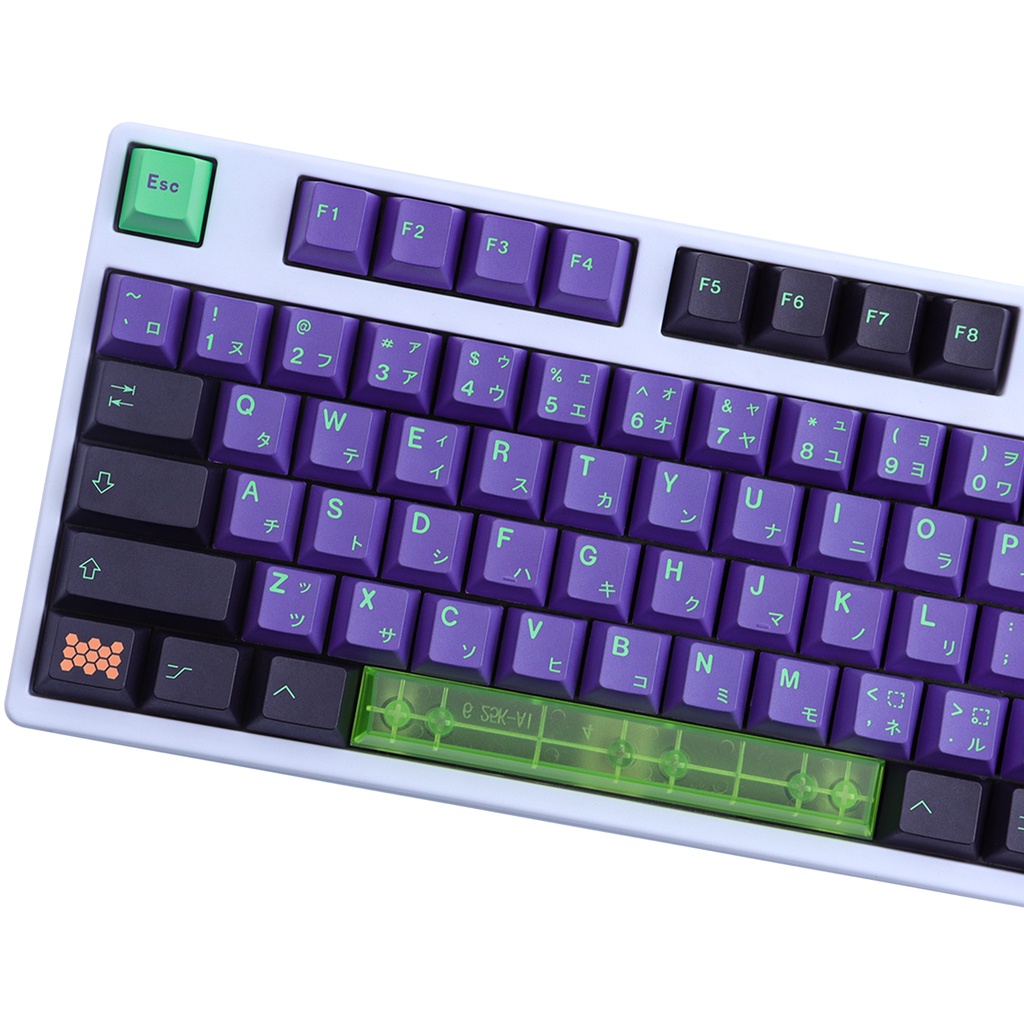 EVA Mecha-01 Keycap, 134 phím PBT Keycaps Cherry Profile DYE-SUB EVA Nhật Bản Keycap cho bàn phím cơ chơi game, bàn phím cơ