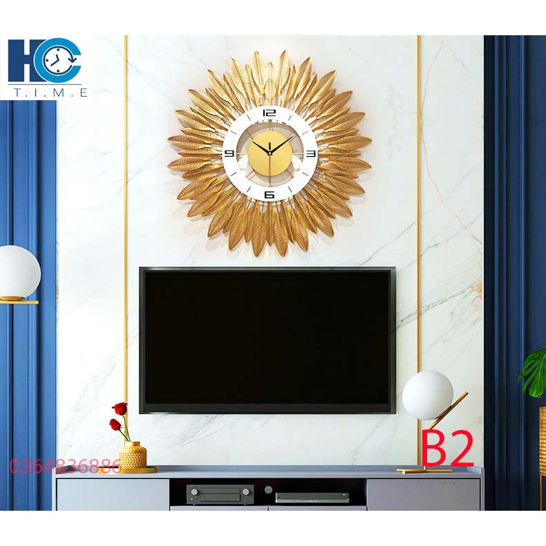 Đồng hồ treo tường trang trí decor B2 kích thước 70x70 cm