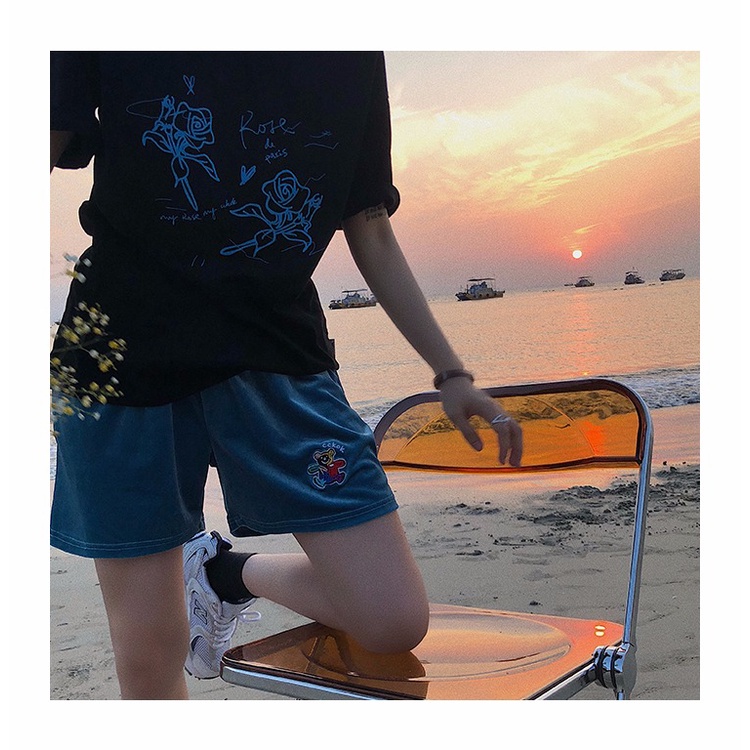 Áo Thun Tay Ngắn Dáng Rộng Hoạ Tiết Hoa Phong Cách Hàn Quốc