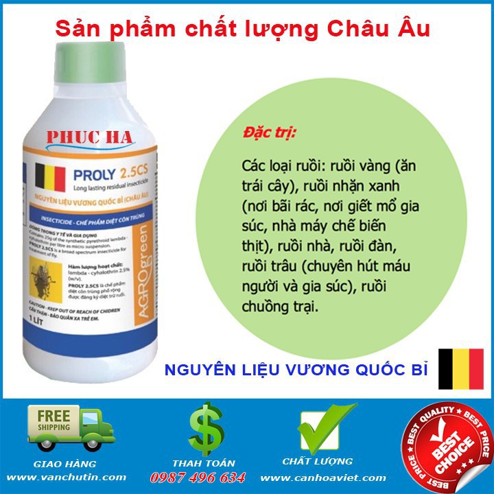 Thuốc diệt ruồi Proly 100ml 2.5 CS diệt ruôi hiệu quả đặc trị các loại ruồi hieu qua