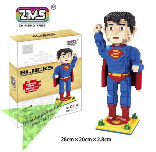 ĐỒ CHƠI LẮP RÁP LEGO 3D Blocks Mini •NGƯỜI NHỆN & SUPERMAN•