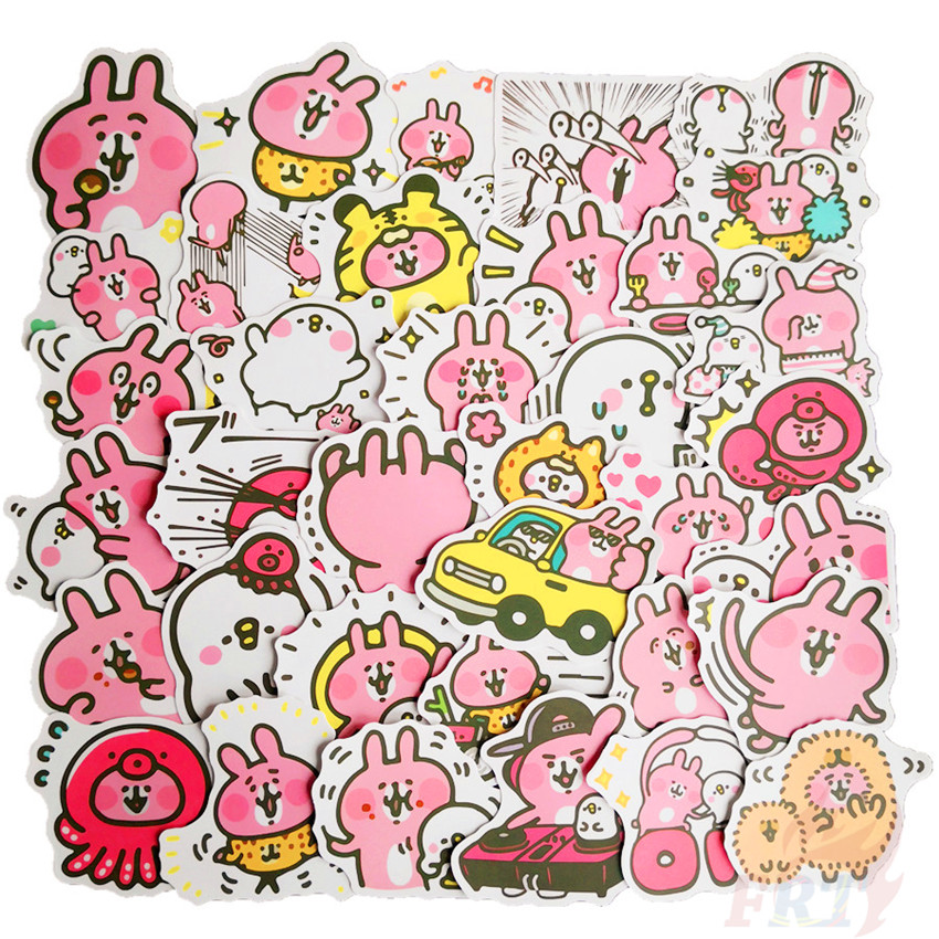 Set 50 miếng dán trang trí chống thấm nước hình nhân vật Piske &amp; Usagi - Kanahei dễ thương
