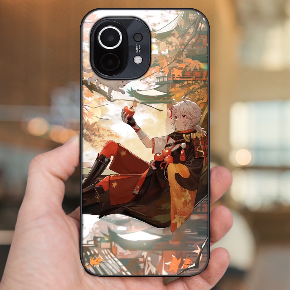 Ốp lưng Xiaomi Mi 11 viền đen in hình Kazuha Genshin Impact