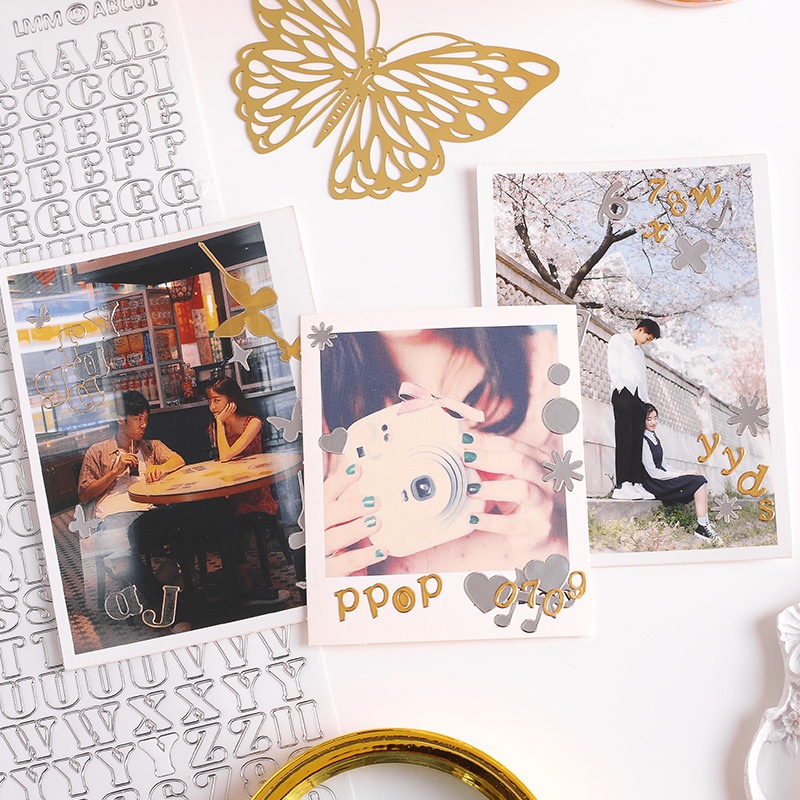 Zanmo tờ nhãn dán sticker trang trí toploader dập nổi họa tiết sáng tạo