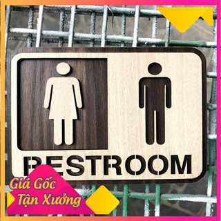 Bảng restroom (toilet) gỗ 2 lớp cắt laser | trang trí homestay