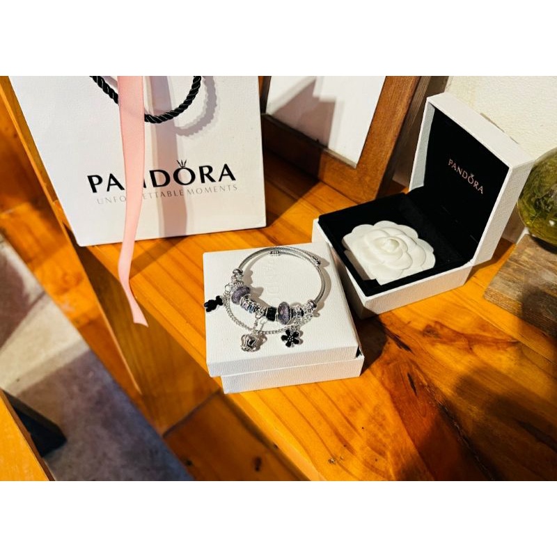 Vòng Tay charm/Lâc tay Pandora đính đá mạ bạc nhiều mẫu -Phụ kiện xinh,dễ thương cho Nữ