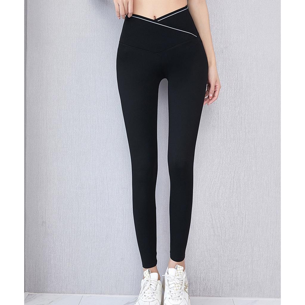 Quần Legging Nữ Dài Gen Bụng Cạp Chéo Lưng Cao Vải Thun Cotton Ôm Bó, Quần Tregging Nữ Dài Tập Gym Có Bigsize Đến 3xl