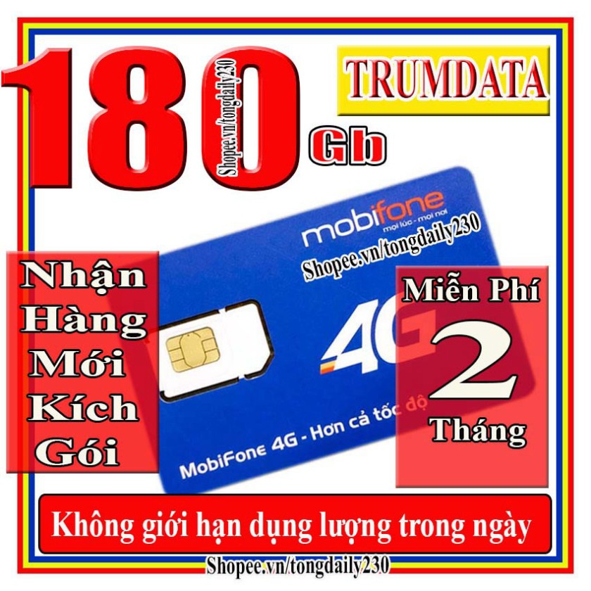 [Colorsim] Sim 4G mobi 180gb miễn phí 2 tháng sử dụng, sim sử dụng trên toàn quốc