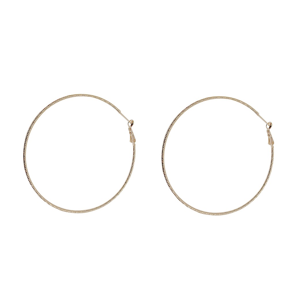 South Korea's Dongdaemun personality big round ring earrings trendy personality showing thin face temperament silver needle exaggerated earrings women
