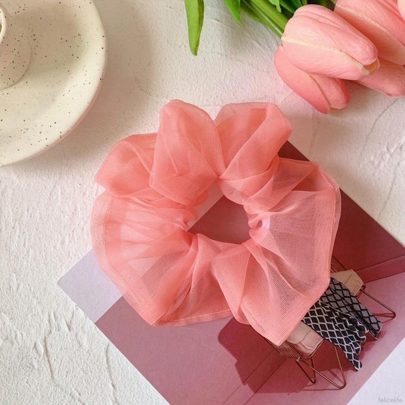 Dây Cột Tóc Hình Tròn Chất Liệu Chiffon