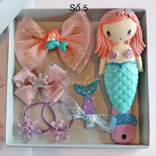 set phụ kiện lược, dây tóc cho bé
