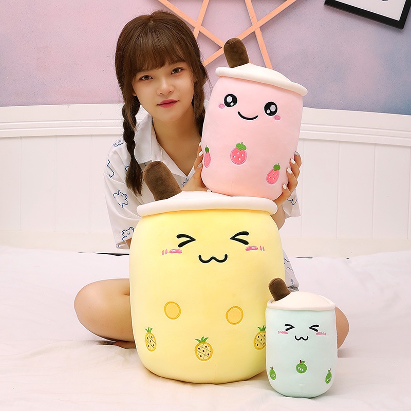 Gấu Bông Gối Ôm Trà Sữa Vải Nhung Mềm Mịn Co Dãn 4 Chiều 30cm-