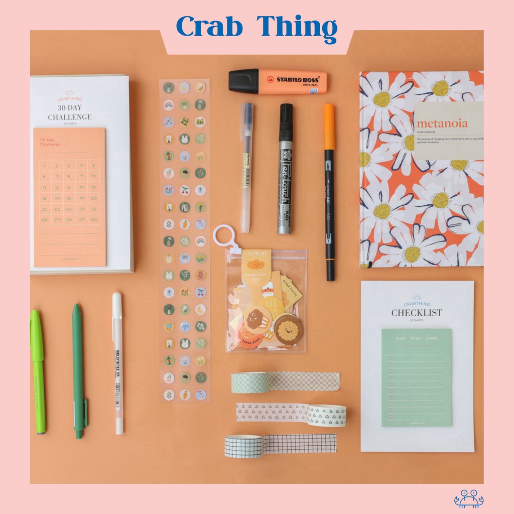 Crabthing Bullet Journal Combo nâng cao - Flower (Tùy chọn mục đích như Calligraphy, Studygram, Planner)