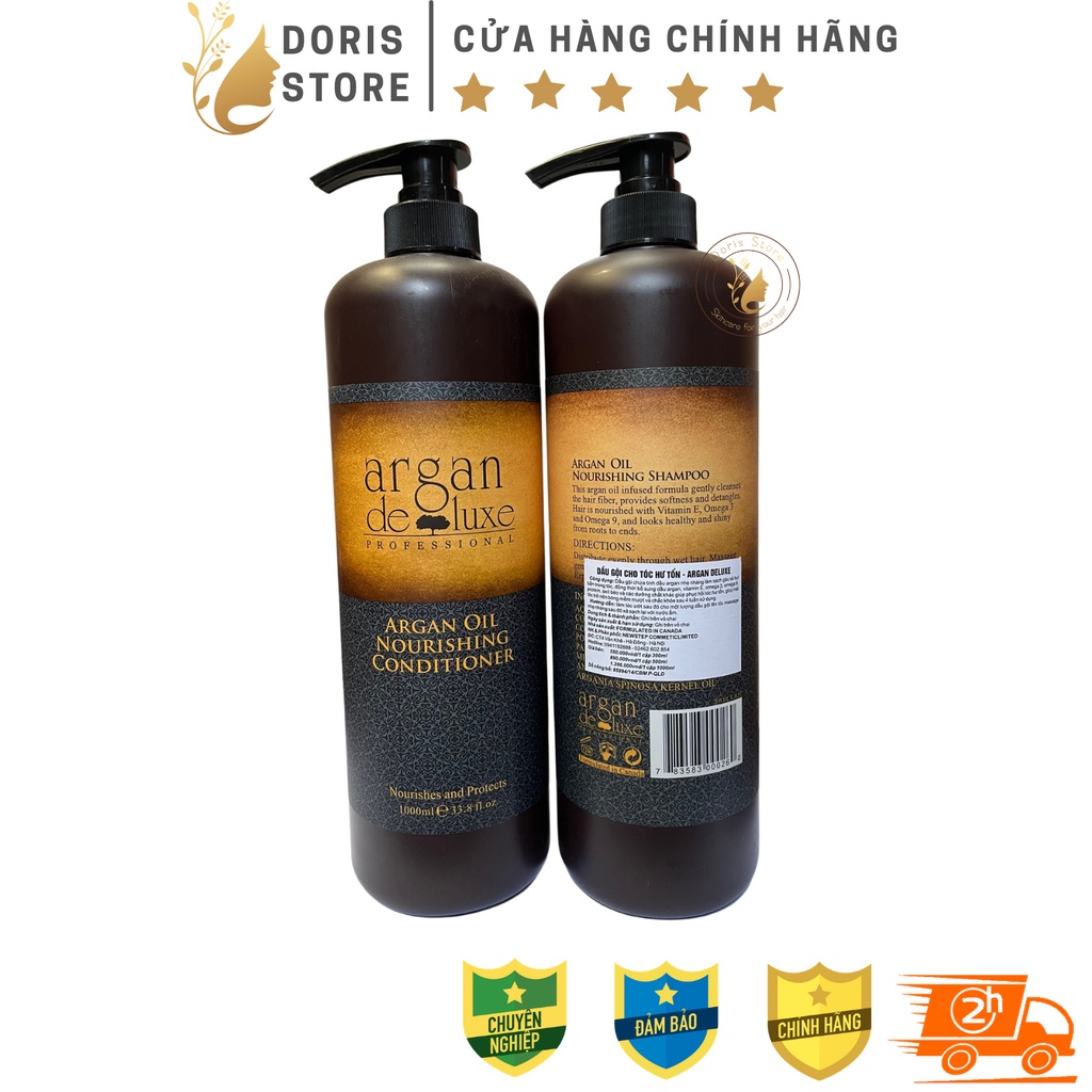 Dầu gội xả AGAN DELUXE dưỡng ẩm phục hồi chống lão hoa da đầu kích mọc tóc siêu mượt 1000ML * 2 Chính Hãng