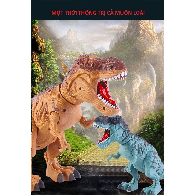 Đồ chơi khủng long cho trẻ em, đẻ trứng, phun sương, có đèn chiếu, khủng long bạo chúa tiếng gầm như thật