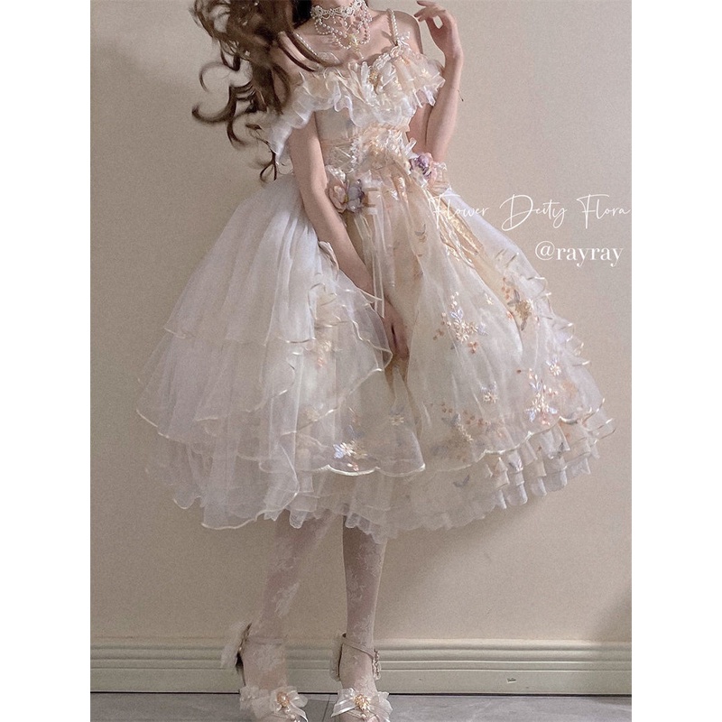 Đầm Công Chúa lolita Thêu Họa Tiết Xinh Xắn Ngọt Ngào JSK