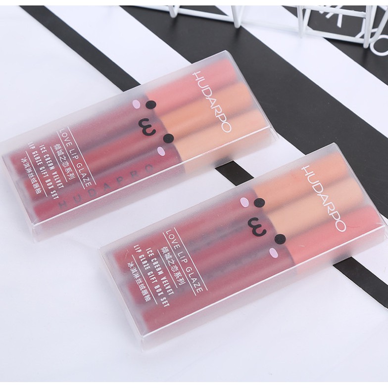 Set Son Kem 3 Cây HUDAPRO LOVE LIPS GLAZE Tone Đỏ Tây Auth Nội Địa | BigBuy360 - bigbuy360.vn