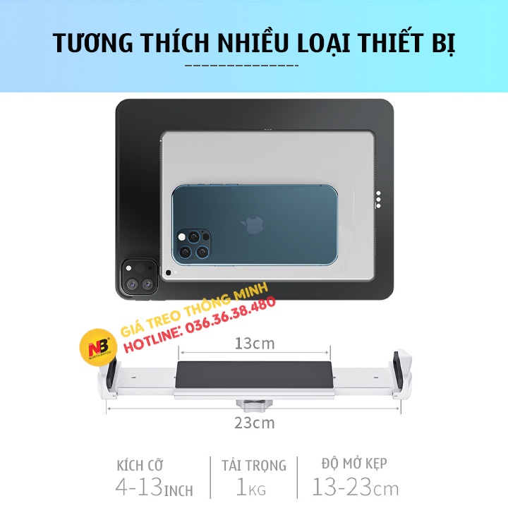 Arm nâng, tay nâng máy tính bảng kẹp cố định vào bàn P60 PLUS - kiêm giá đỡ kẹp giữ iPad, iPhone, Kindle