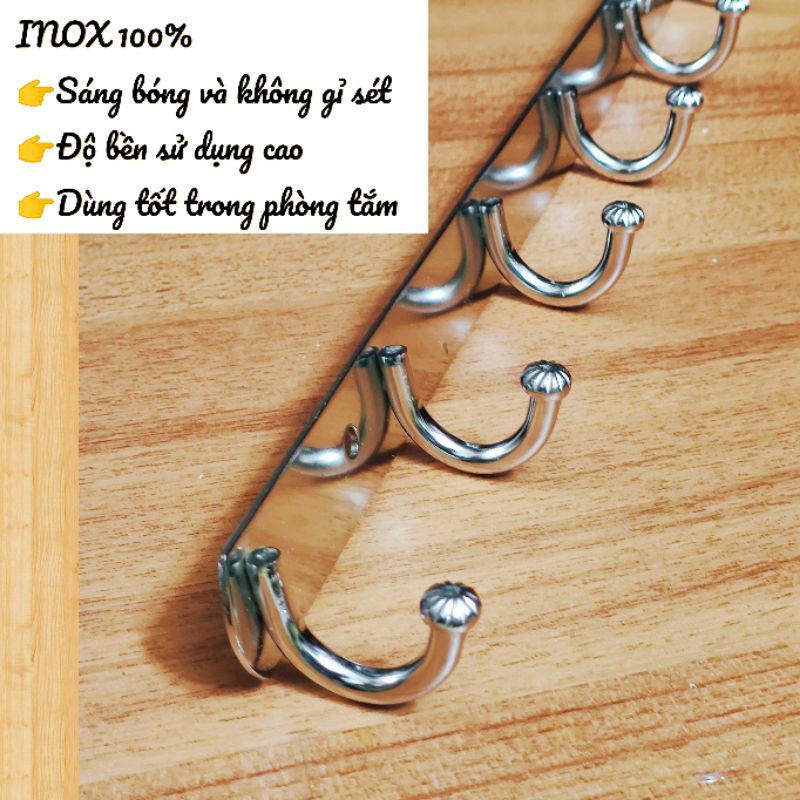 [Giá tốt nhất] Móc treo đồ, quần áo INOX 100% 6, 7, 8, 9, 10, 11 móc