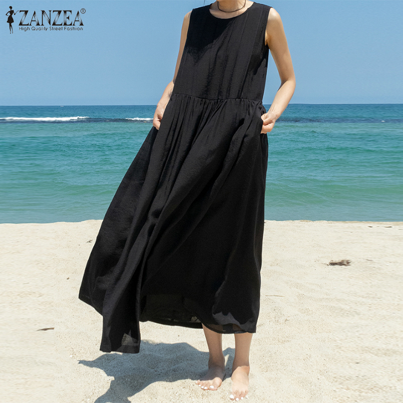 Đầm Maxi Zanzea Không Tay Thời Trang Dành Cho Nữ | BigBuy360 - bigbuy360.vn