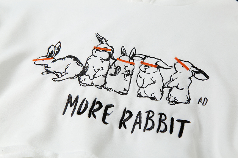 Áo Croptop Tay Dài Hoạ Tiết Thỏ Đáng Yêu Cho Nữ