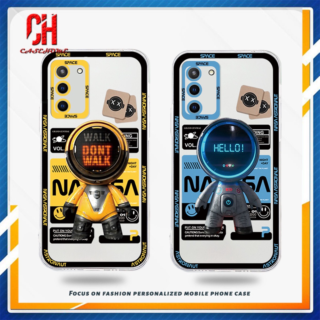 Casing Samsung A52 A32 A12 A03 A51 A03S A10S A50 A20S J7 Prime A02S A20 A50S A10 A30S A52S A30 M12 M01S A125 F12 M10S M40S A515F A207F M02S A025 F02S Soft TPU Transparent Astronaut Phone Case