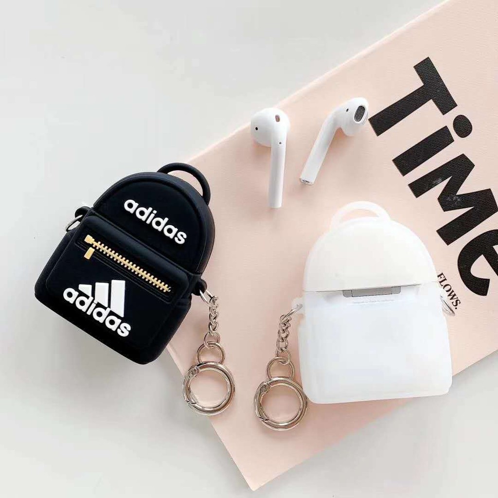 Vỏ Bảo Vệ Hộp Sạc Tai Nghe Airpods 1 2 pro Bằng Silicon Mềm Hình Chiếc Ba Lô Adidas Nhỏ Dễ Thương