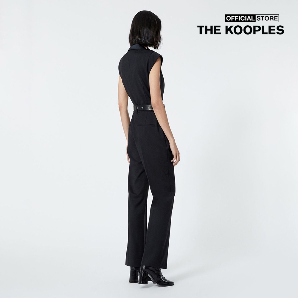 THE KOOPLES - Jumpsuits nữ cổ V tay ngắn Black Tuxedo FCOM21004K-BLA01