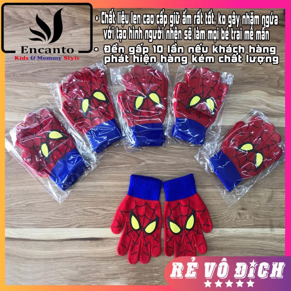 Găng tay len trẻ em hình người nhện Spiderman siêu ấm áp cho bé trai 3-7 tuổi (133021)