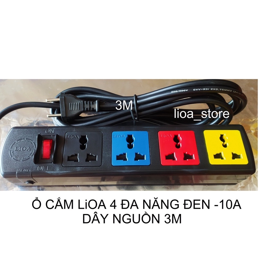 Ổ CẮM ĐIỆN LiOA 4 ĐA NĂNG .- MÀU ĐEN.