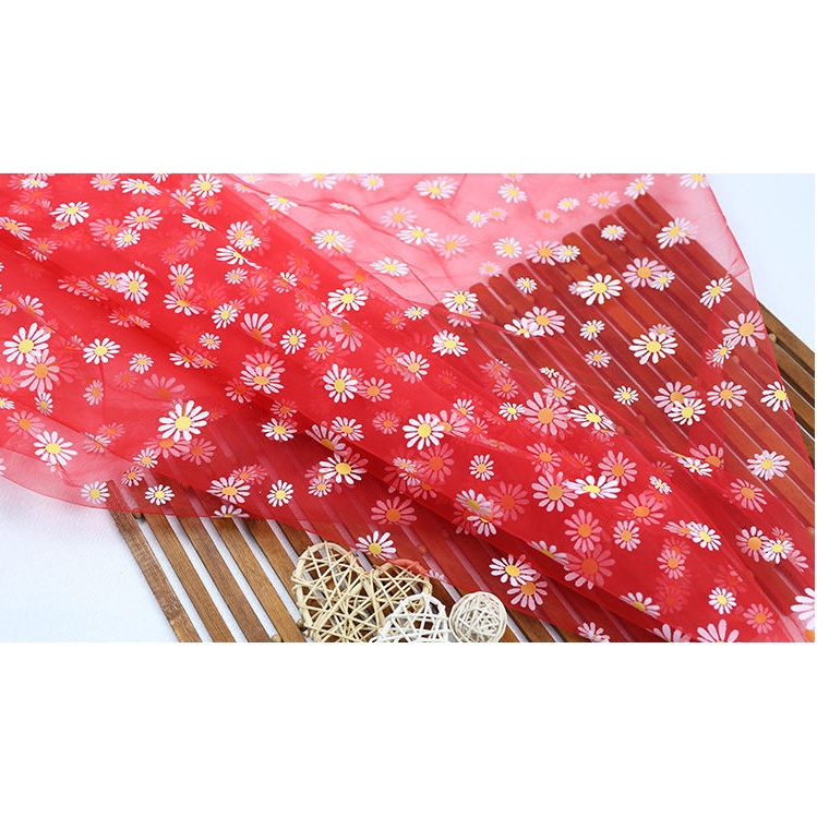 VẢI VOAN LƯỚI HOA CÚC KHỔ 150CM