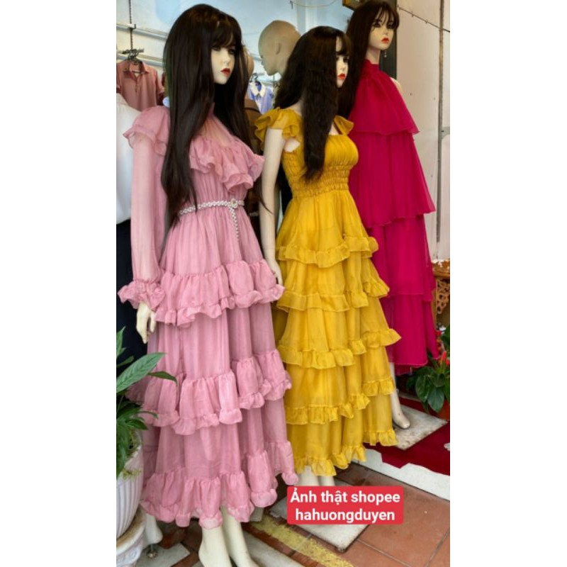 ( ảnh thật) Sẵn 1 ngày Váy maxi boho cánh tiên xòe tầng quảng châu | BigBuy360 - bigbuy360.vn