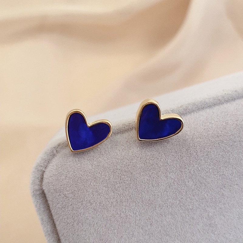 Bông Tai Hình Nơ Bằng Hợp Kim Đính Đá Xanh Dương Cỡ Lớn Thời Trang Cổ Điển