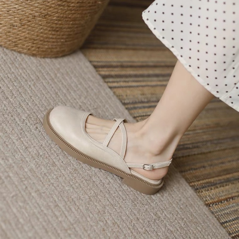 Giày búp bê nữ, Lolita đế cao 3 phân chất đẹp 2 quai chéo tôn chân dễ phối đồ