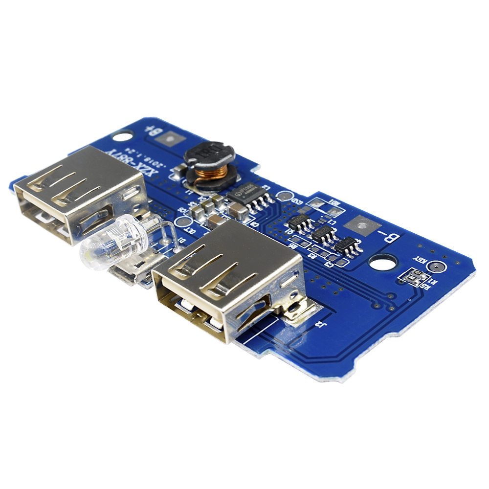 Bản Mạch Sạc Pin Mới 5V 2A Đầu Ra USB Kép Tăng Áp