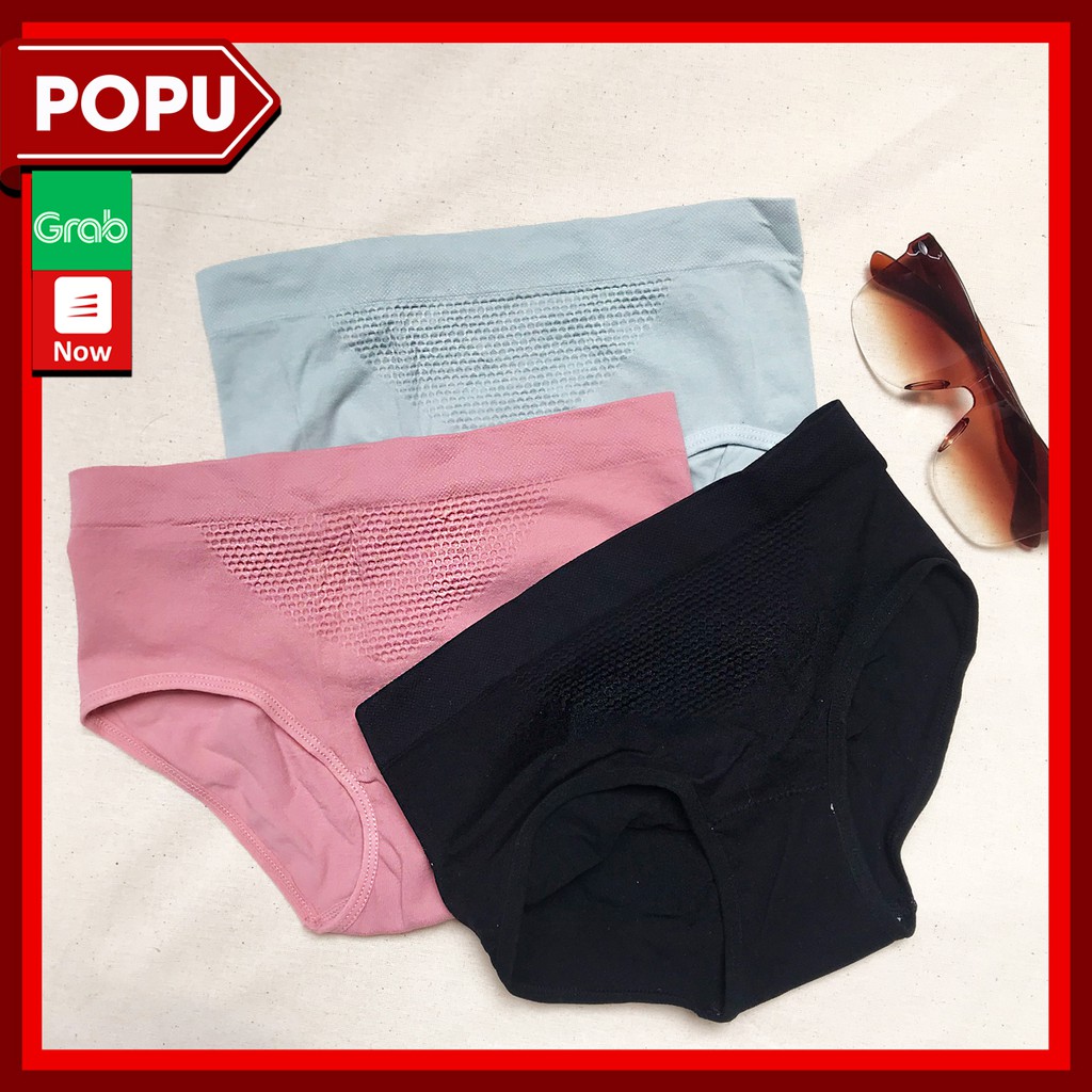 Quần lót nữ thun cotton lưng cao, quần lót kháng khuẩn cạp cao