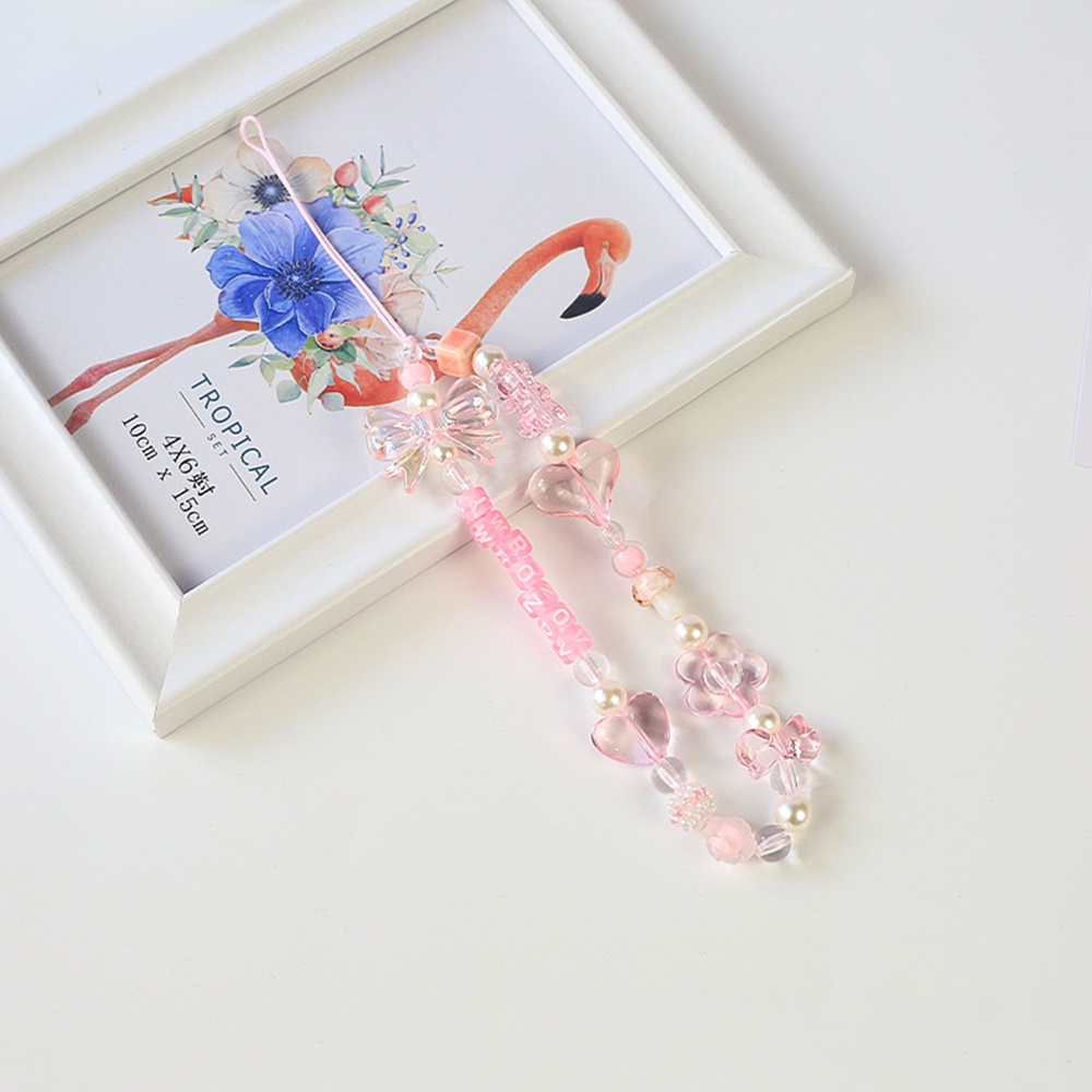 Dây Đeo Điện Thoại Xâu Hạt Diy Hình Quả Dâu / Gấu Hồng / Đào Dễ Thương