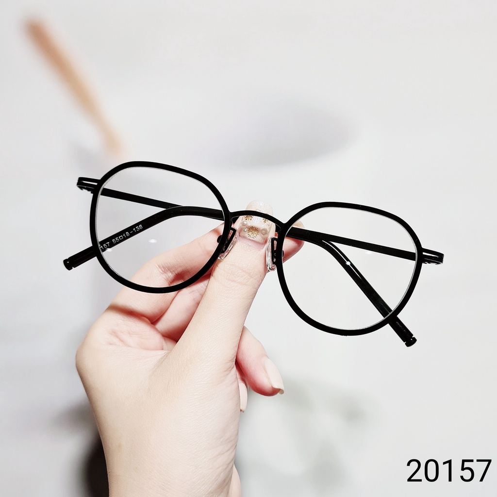 Gọng kính tròn nam nữ LILYEYEWEAR phù hợp mặt nhỏ giả cận kim loại thanh mảnh thời trang 20157