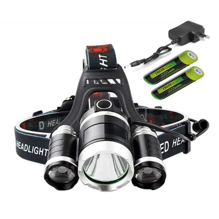 Đèn pin đội đầu 3 đèn Led siêu sáng