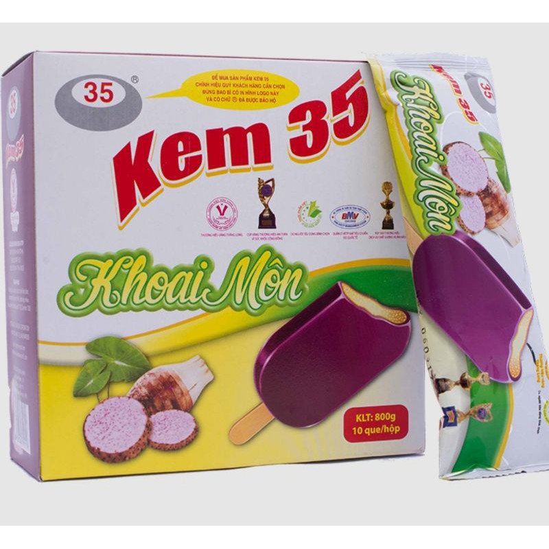 Hộp 10 que kem Tràng tiền 35 vị khoai môn[NOW SHIP]