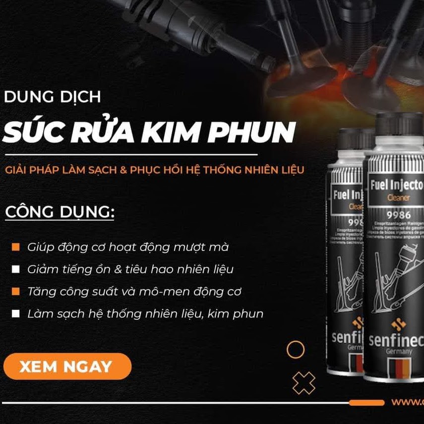 VỆ SINH KIM PHUN ,BÉC XĂNG Ô TÔ NHẬP KHẨU CHÍNH HÃNG ĐỨC SENFINECO 9986