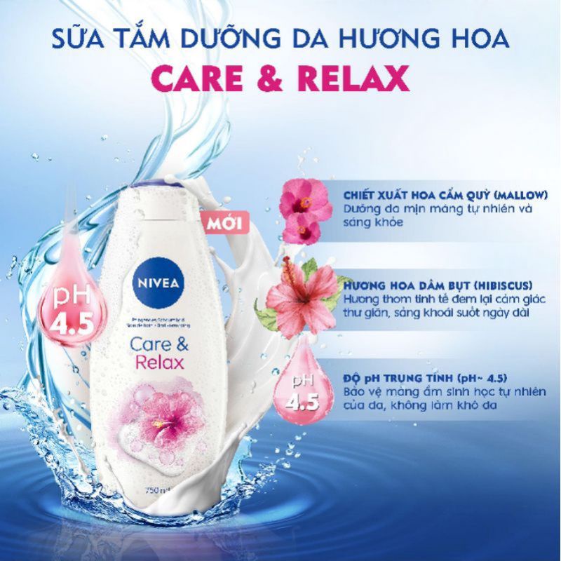 SỮA TẮM DƯỠNG DA HƯƠNG HOA NIVEA 750ML