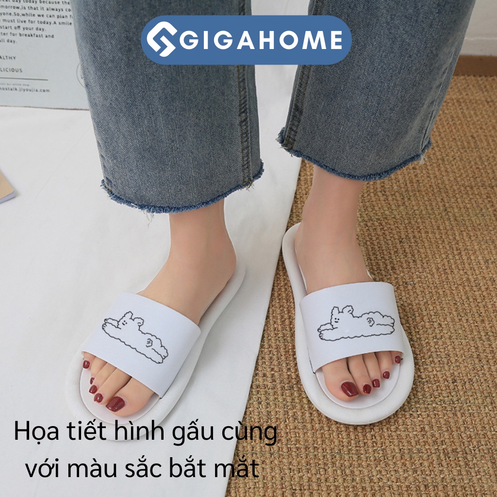 Dép Mùa Hè Nữ GIGAHOME Quai Ngang Đi Trong Nhà, Đi Chơi Hình Gấu, Chống Trượt 9249