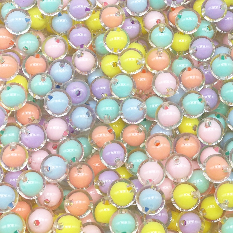 5-20 hạt nhựa ngôi sao, hoa 5 cánh,trái tim, quả bí,hạt nhân bóng 12mm có lổ xỏ làm vòng, trang trí handmade tùy thích