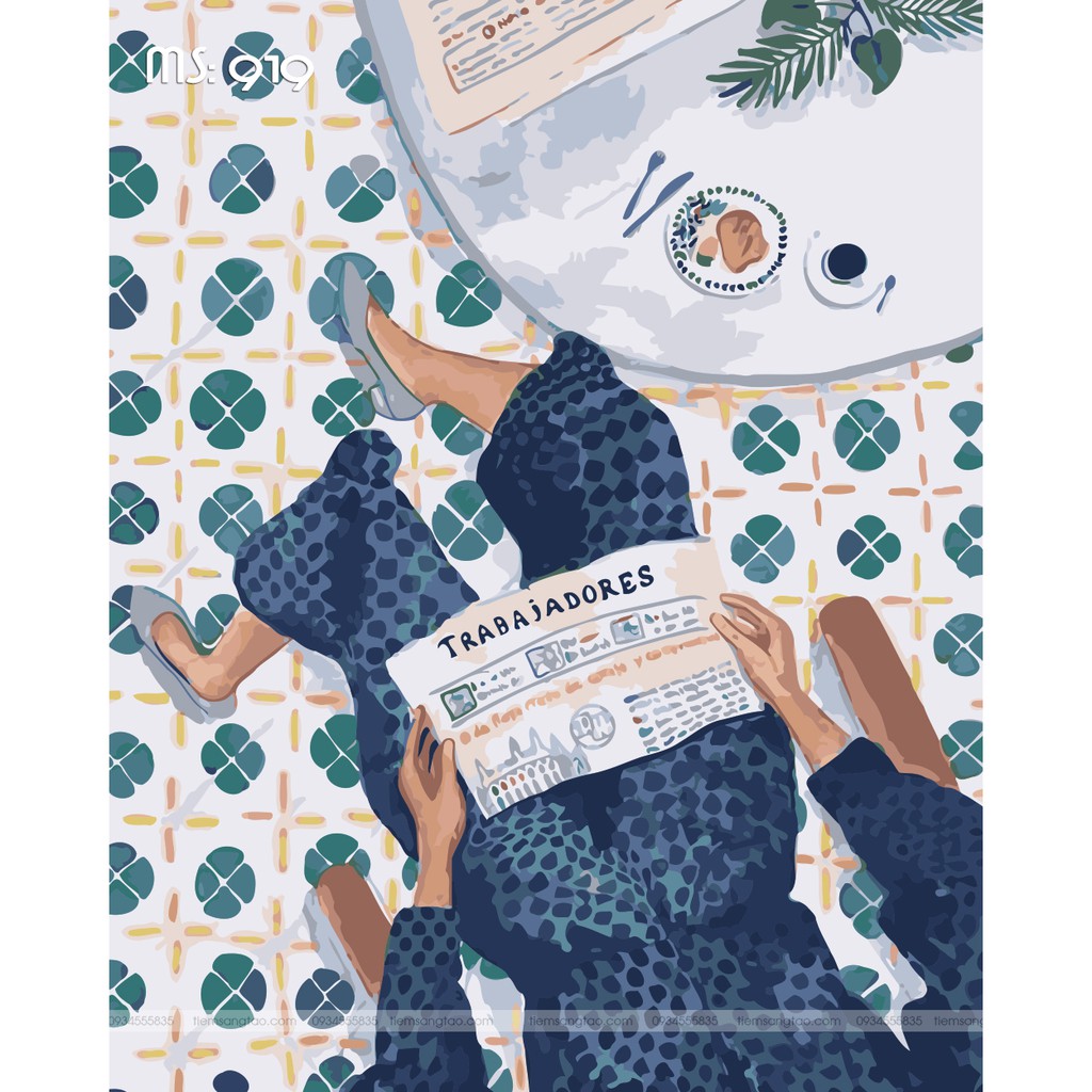 Tranh sơn dầu tự tô màu theo số mẫu THƯ GIÃN Madoca | BigBuy360 - bigbuy360.vn