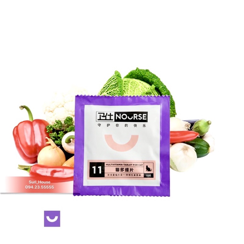 Vitamin cho mèo Nourse 11 tăng cường đề kháng dinh dưỡng cho mèo tăng cân Surica NM11